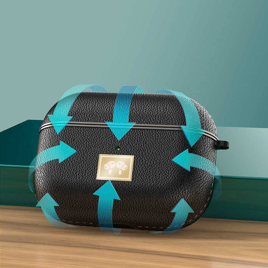 Airpods Pro 2 Kılıf Deri Görünümlü Askı Aparatlı Wlons Kılıf