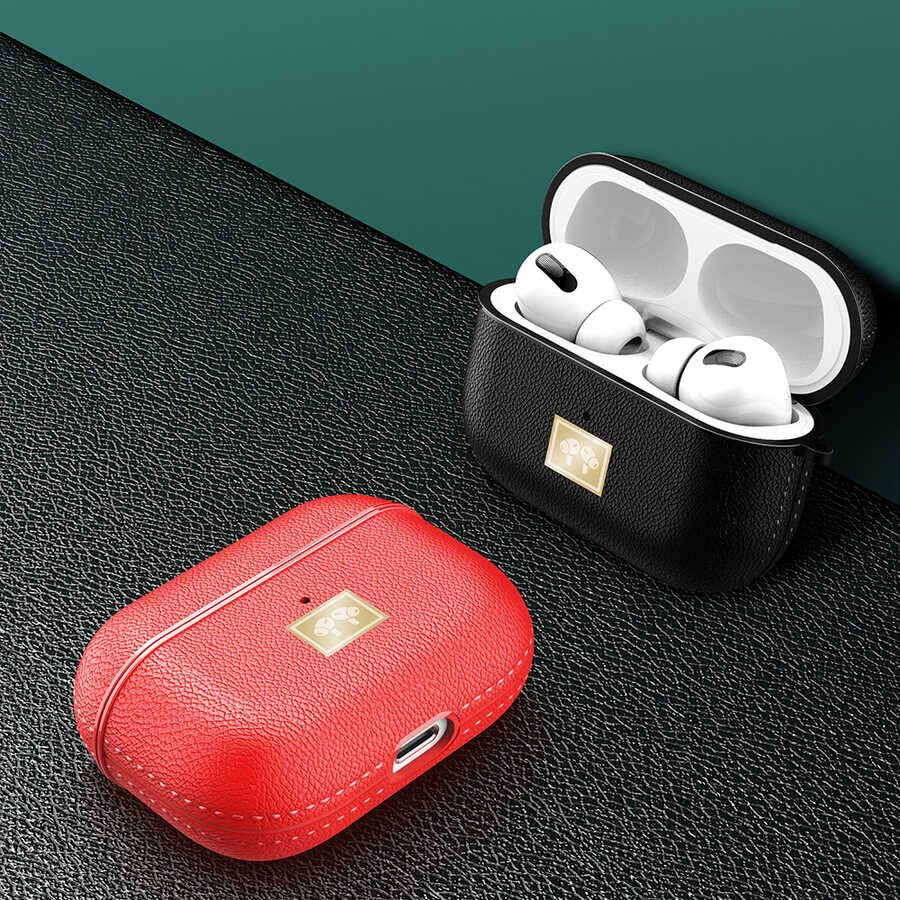 Airpods Pro 2 Kılıf Deri Görünümlü Askı Aparatlı Wlons Kılıf