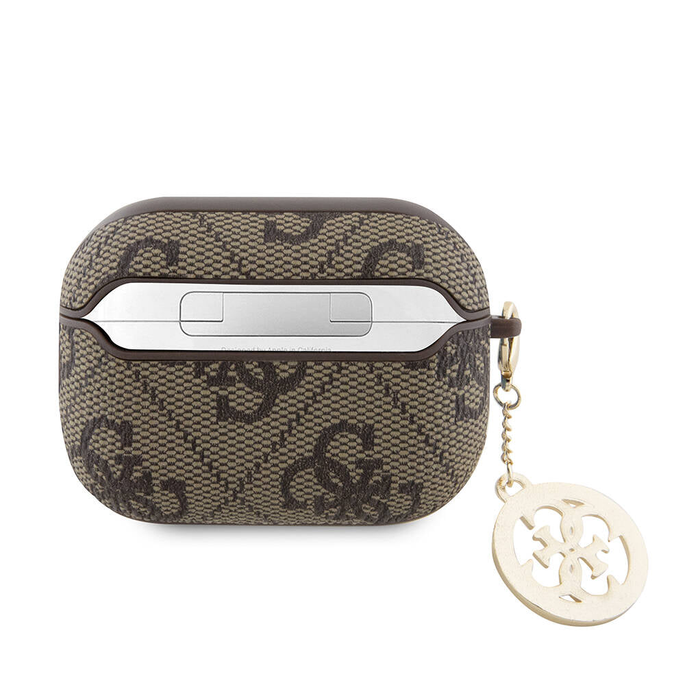 Airpods Pro 2 Kılıf Guess Orijinal Lisanslı 4G Desenli Taşlı 4G Süs Zincirli Kılıf