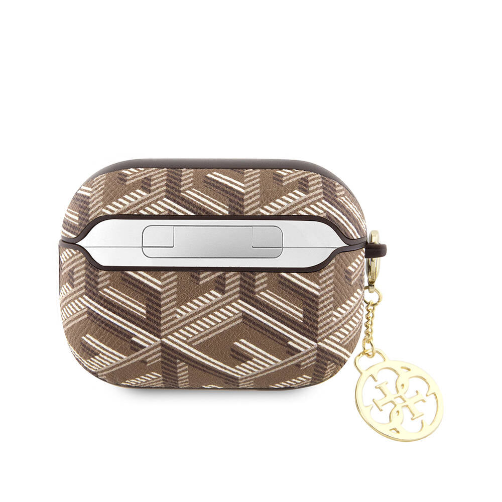 Airpods Pro 2 Kılıf Guess Orijinal Lisanslı G Cube Desenli 4G Süs Zincirli Kılıf