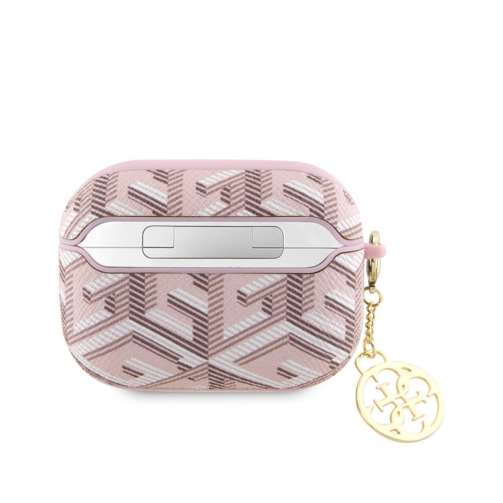 Airpods Pro 2 Kılıf Guess Orijinal Lisanslı G Cube Desenli 4G Süs Zincirli Kılıf