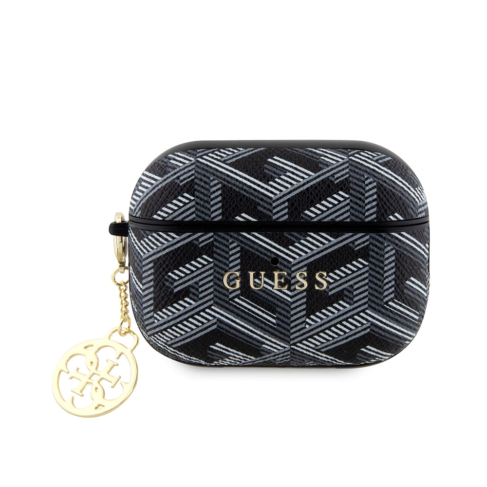 Airpods Pro 2 Kılıf Guess Orijinal Lisanslı G Cube Desenli 4G Süs Zincirli Kılıf