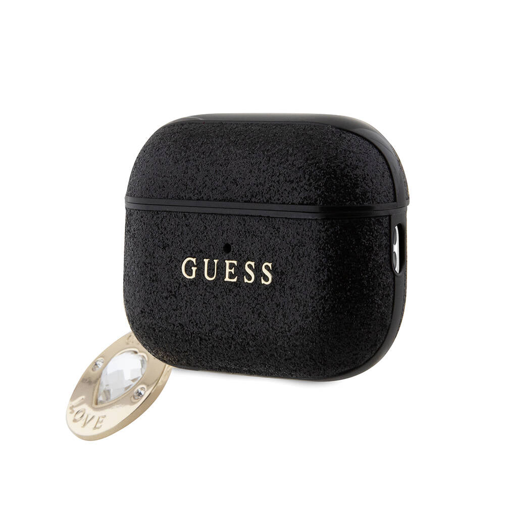 Airpods Pro 2 Kılıf Guess Orijinal Lisanslı Glitter Elmas Kalp Süs Zincirli Kılıf