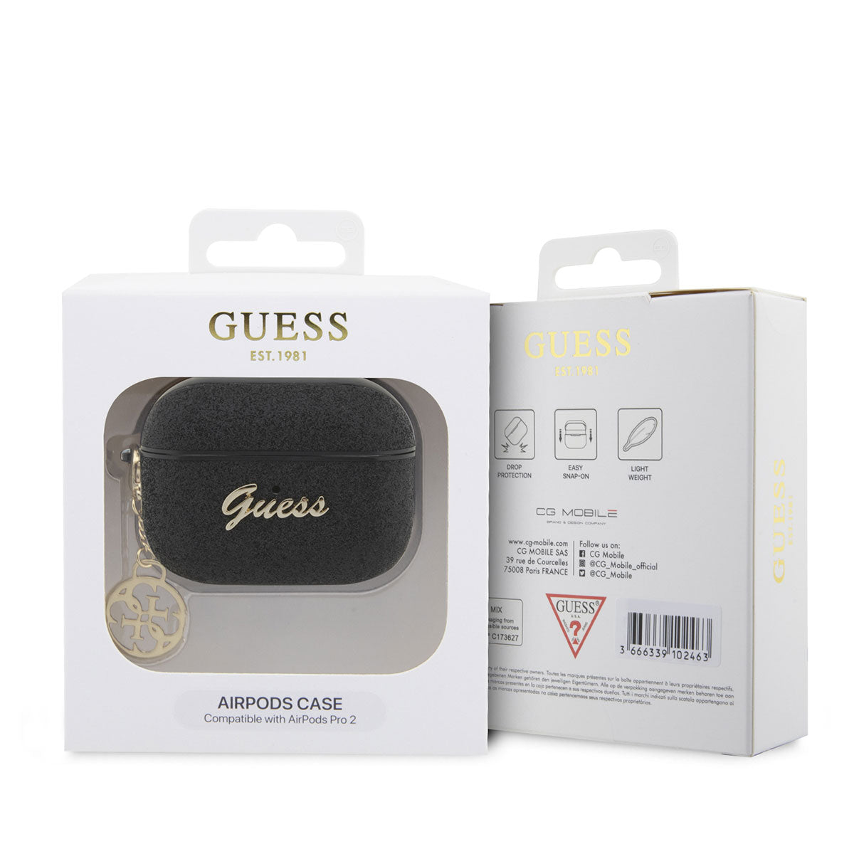 Airpods Pro 2 Kılıf GUESS Glitter 4G Charm Kılıf