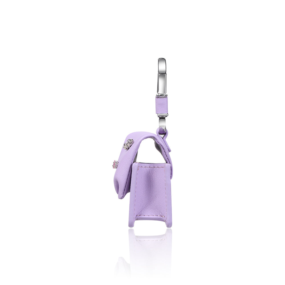 Airpods Pro 2 Kılıf PU Deri Çanta Tasarımlı Taşlı Pynana Sugar Cube Serisi Kılıf