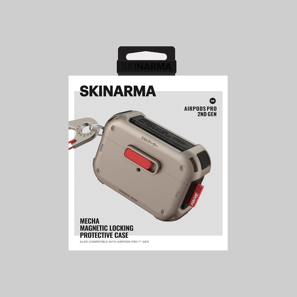 AirPods Pro 2 Kılıf SkinArma Magnetik Kilitli Airbagli Tasarım Mecha Kılıf