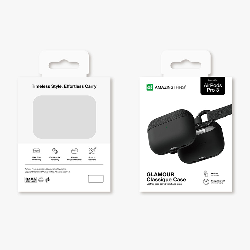 AirPods Pro 3 Amazingthing Glamour Classique Serisi Deri Tasarımlı Kılıf