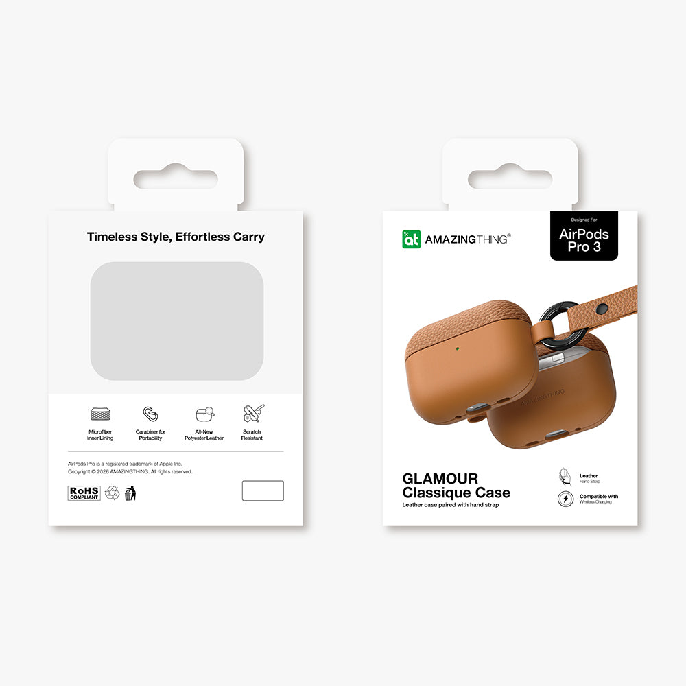 AirPods Pro 3 Amazingthing Glamour Classique Serisi Deri Tasarımlı Kılıf
