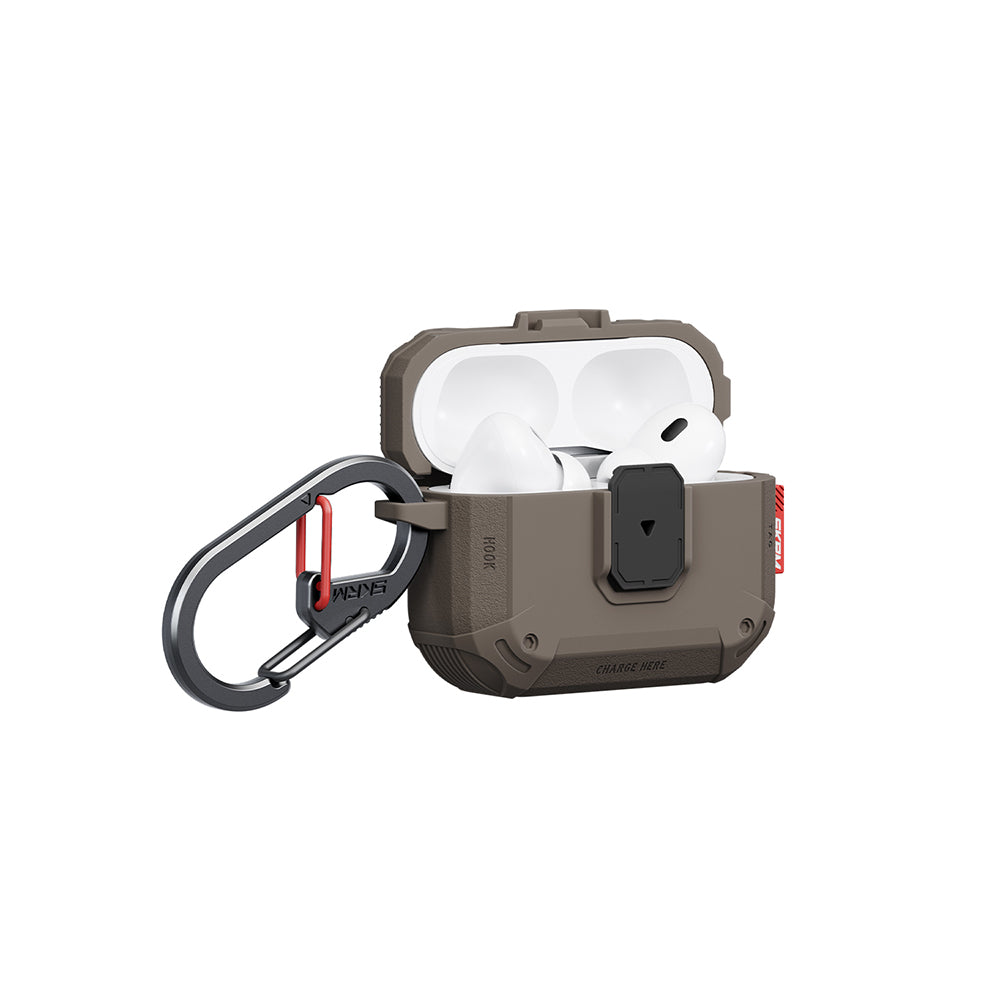 Airpods Pro 3 Kılıf Airbagli Yivli Köşe Kilit Tasarımlı 360 Derece Koruma Skinarma Mecha LE Kılıf