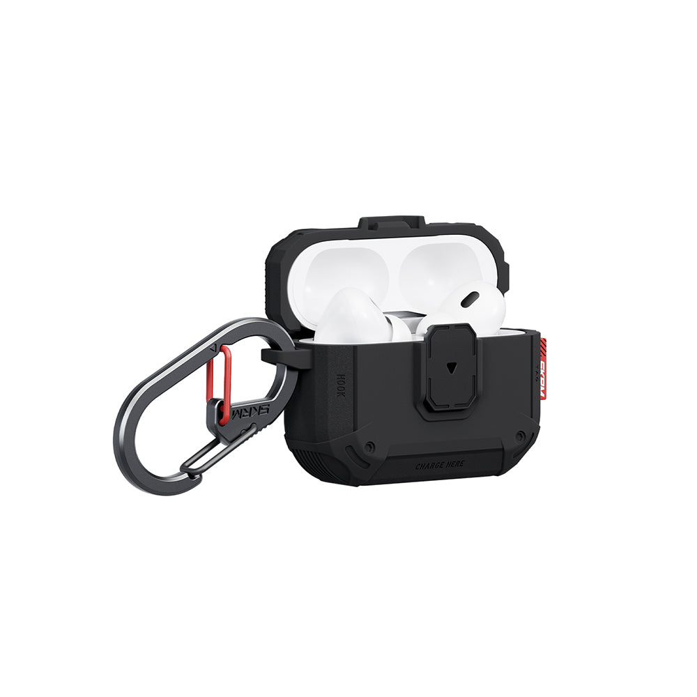 Airpods Pro 3 Kılıf Airbagli Yivli Köşe Kilit Tasarımlı 360 Derece Koruma Skinarma Mecha LE Kılıf