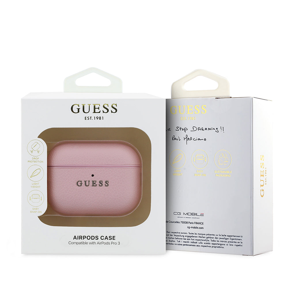 Airpods Pro 3 Kılıf Guess Orijinal Lisanslı Anahtarlıklı PU Deri Kılıf