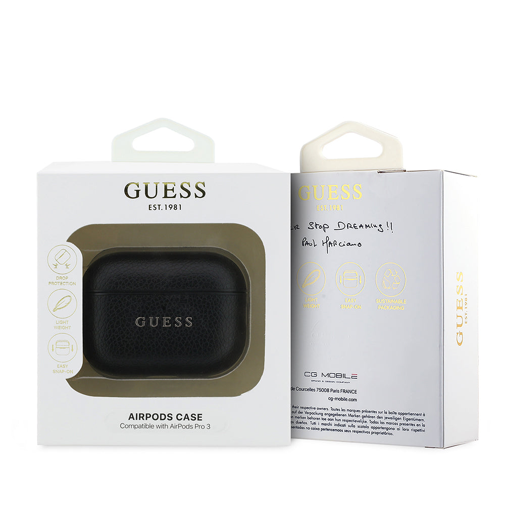 Airpods Pro 3 Kılıf Guess Orijinal Lisanslı Anahtarlıklı PU Deri Kılıf
