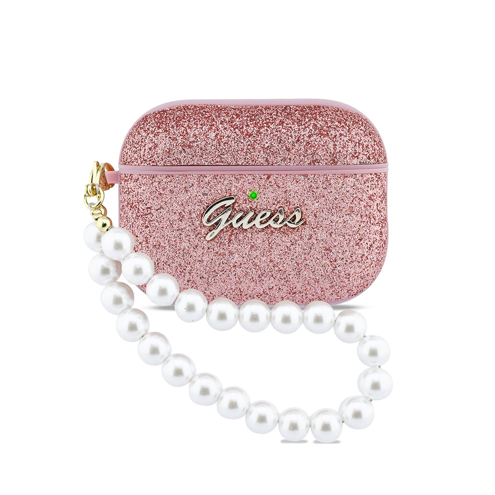 Airpods Pro 3 Kılıf Guess Glitter İnci Bilek Askılı Kılıf