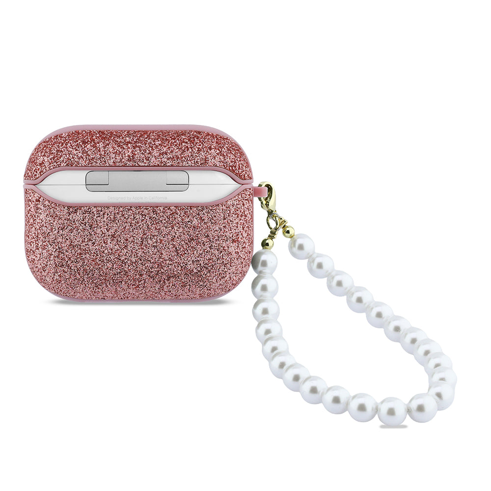 Airpods Pro 3 Kılıf Guess Glitter İnci Bilek Askılı Kılıf