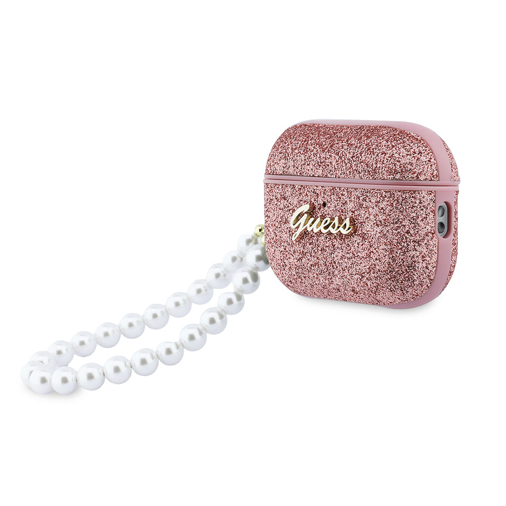 Airpods Pro 3 Kılıf Guess Glitter İnci Bilek Askılı Kılıf