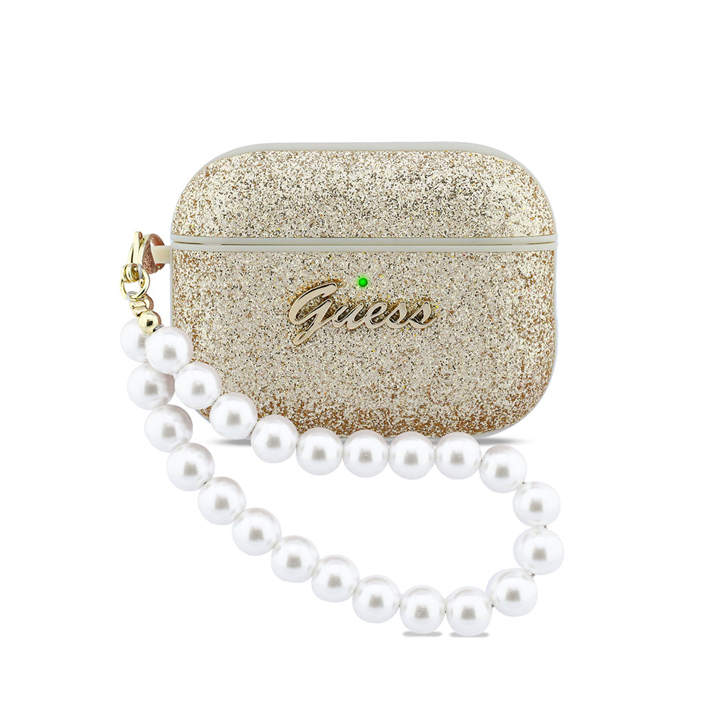 Airpods Pro 3 Kılıf Guess Glitter İnci Bilek Askılı Kılıf