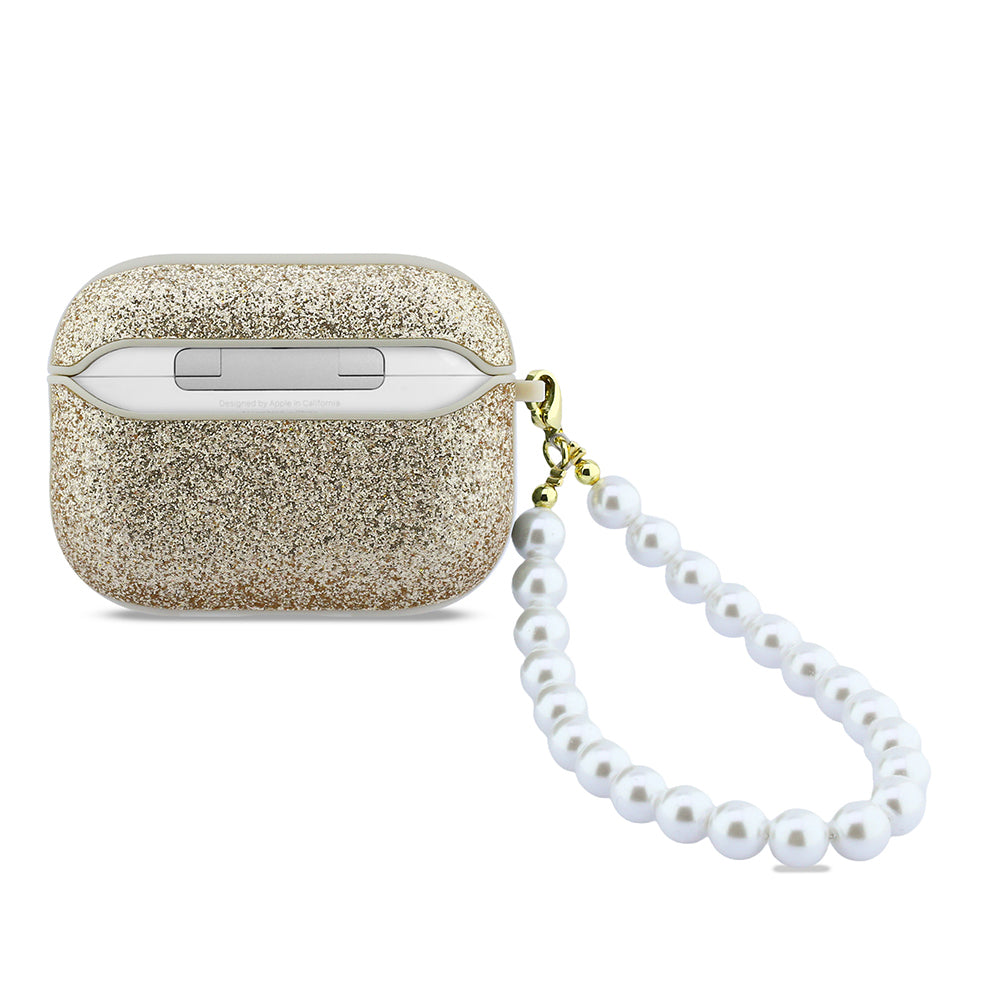 Airpods Pro 3 Kılıf Guess Glitter İnci Bilek Askılı Kılıf