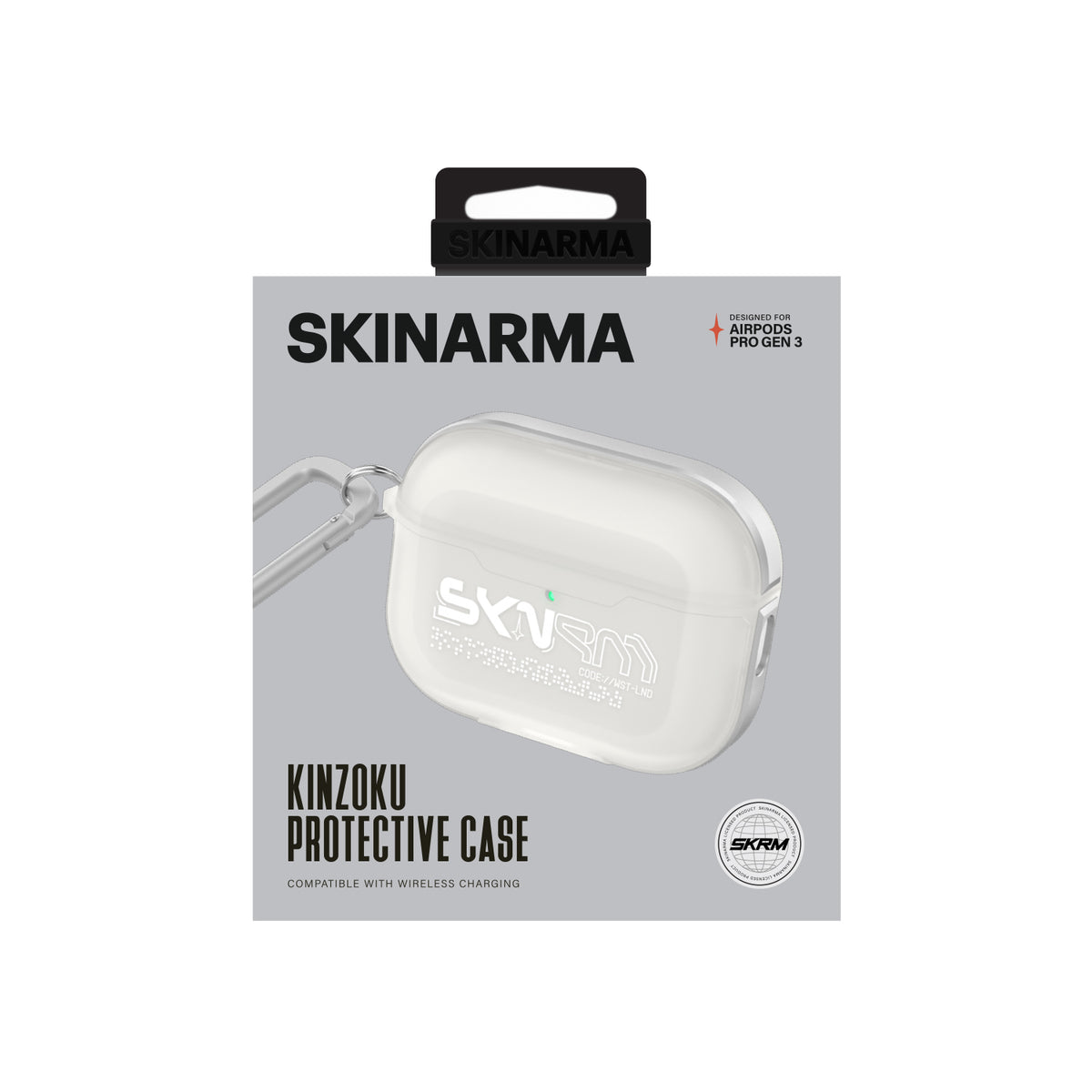 Airpods Pro 3 Kılıf Skinarma Transparan Mat Tasarım Kinzoku Kılıf