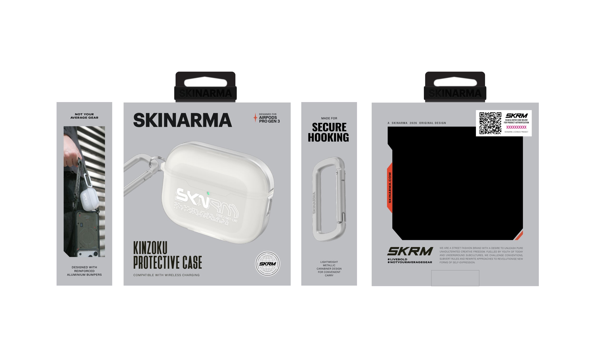 Airpods Pro 3 Kılıf Skinarma Transparan Mat Tasarım Kinzoku Kılıf