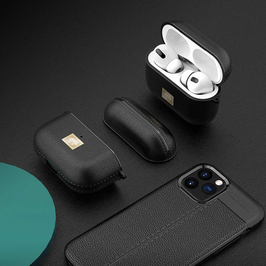 Airpods Pro Kılıf Deri Görünümlü Askı Aparatlı Wlons Kılıf