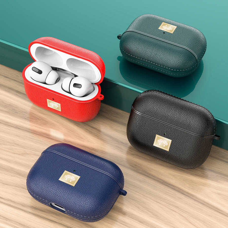 Airpods Pro Kılıf Deri Görünümlü Askı Aparatlı Wlons Kılıf