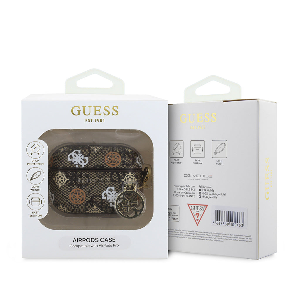 Airpods Pro Kılıf Guess Orijinal Lisanslı 4G Desenli Yazı Logolu Peony Kılıf