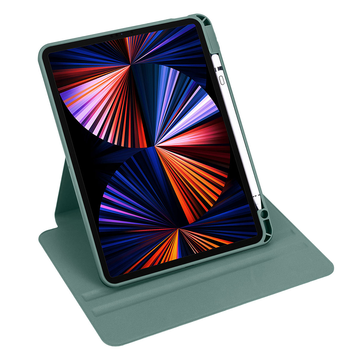 iPad 10.2 2021 (9.Nesil) Kılıf Zore Termik Kalem Bölmeli Dönebilen Standlı Kılıf