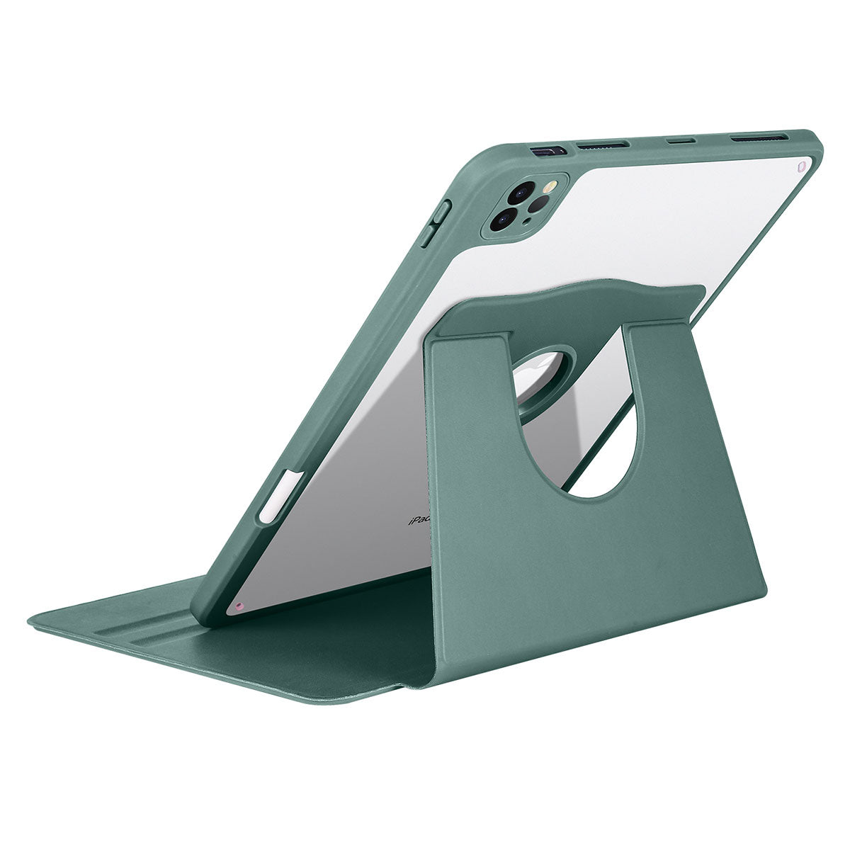 iPad 10.2 2021 (9.Nesil) Kılıf Zore Termik Kalem Bölmeli Dönebilen Standlı Kılıf
