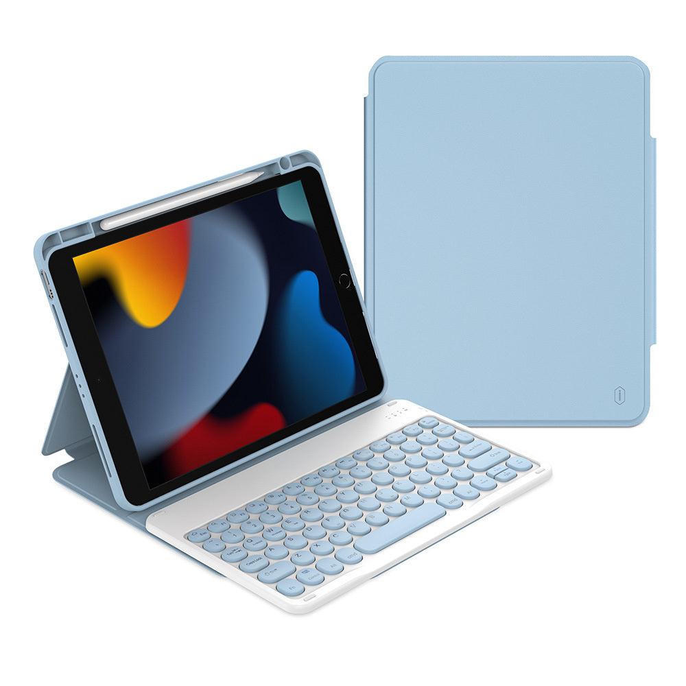 iPad 10.2 2021 (9.Nesil) Wiwu Protective Gizli Kalem Bölmeli Klavyeli Kılıf