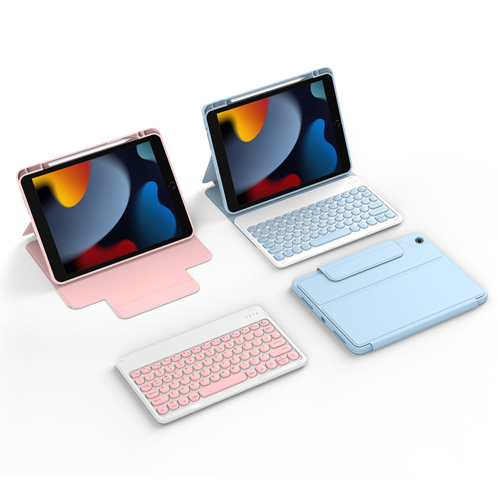 iPad 10.2 2021 (9.Nesil) Wiwu Protective Gizli Kalem Bölmeli Klavyeli Kılıf