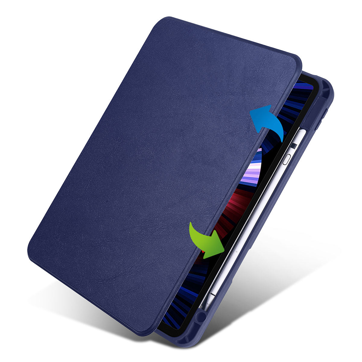 iPad 10.2 (8.Nesil) Kılıf Zore Termik Kalem Bölmeli Dönebilen Standlı Kılıf