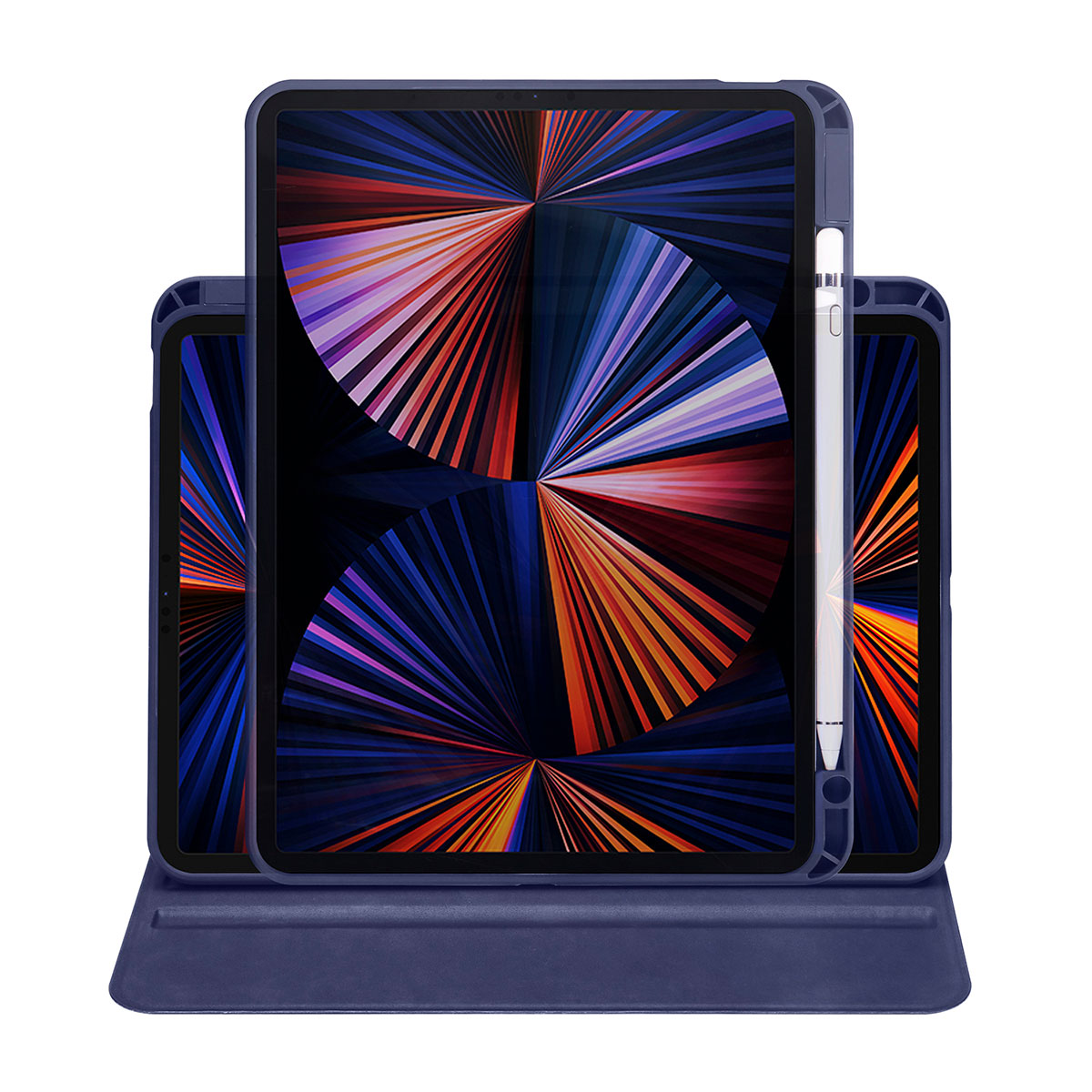 iPad 10.2 (8.Nesil) Kılıf Zore Termik Kalem Bölmeli Dönebilen Standlı Kılıf