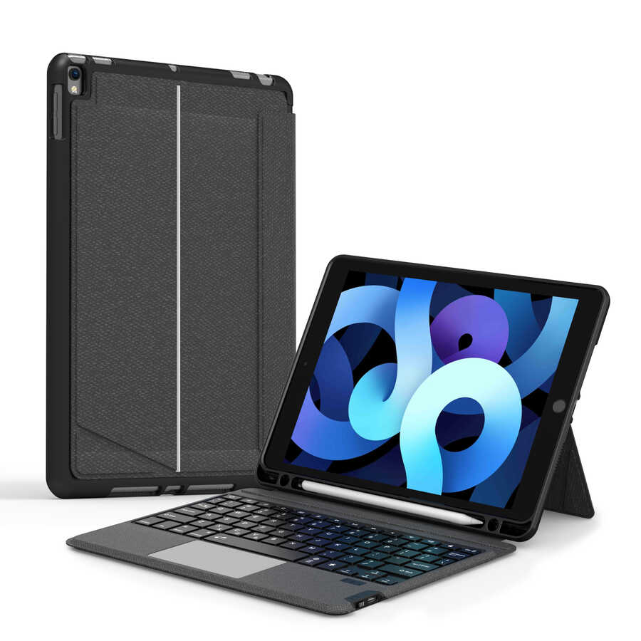 iPad 10.2 (8.Nesil) Wiwu Mag Touch Klavyeli Standlı Kılıf