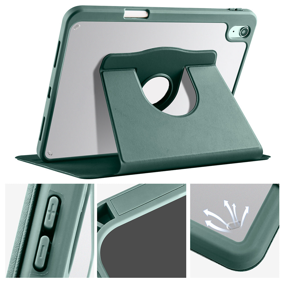 iPad 10.9 2022 (10.Nesil) Kılıf Zore Termik Kalem Bölmeli Dönebilen Standlı Kılıf