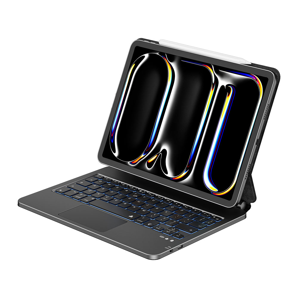 iPad 10.9 2022 (10.Nesil) Wiwu MK-003 Gizli Kalem Bölmeli Klavyeli Standlı Kılıf