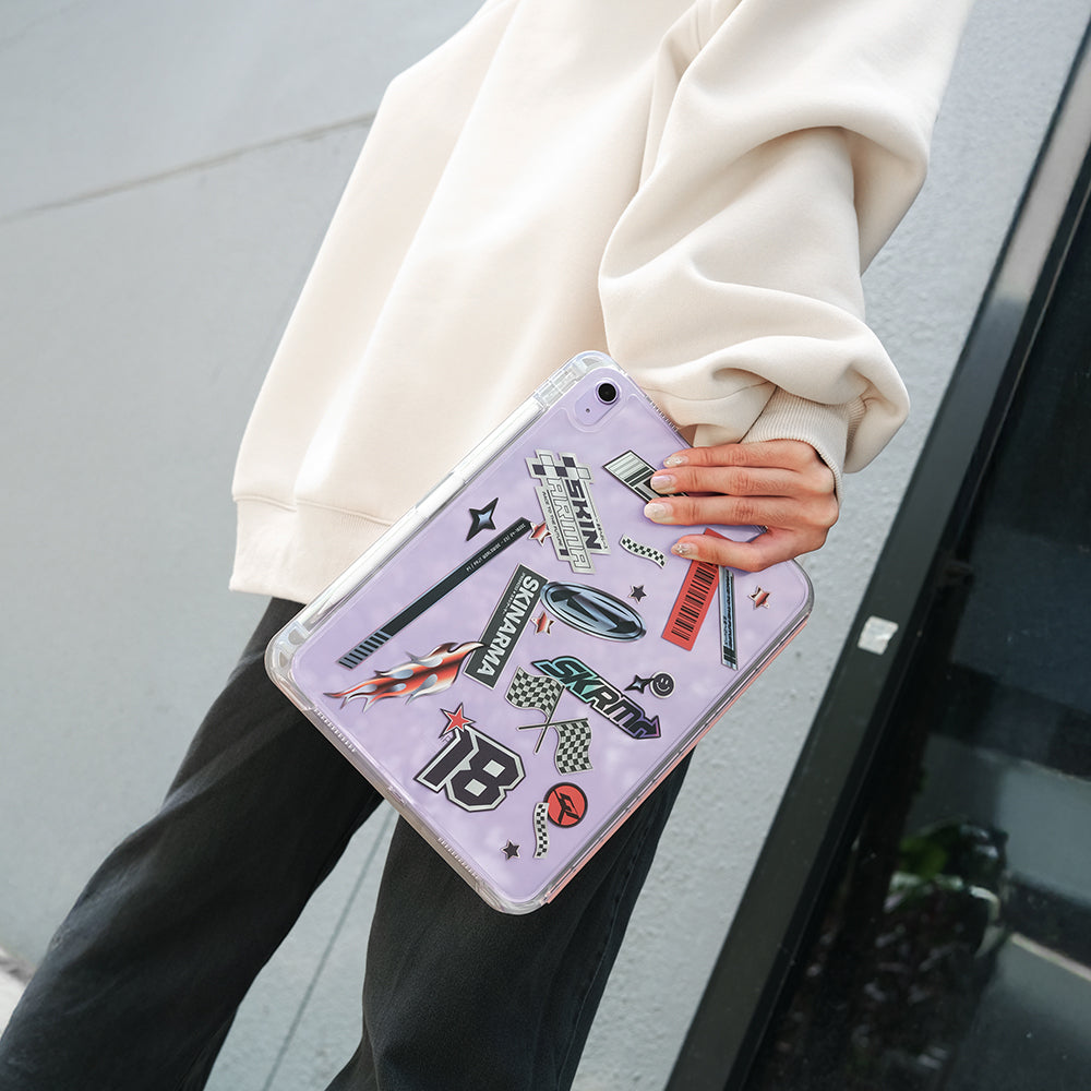 iPad 11.Nesil 2025 Kılıf Skinarma Kalemlikli Arkası Şeffaf Standlı Magnetik Zeta Kılıf