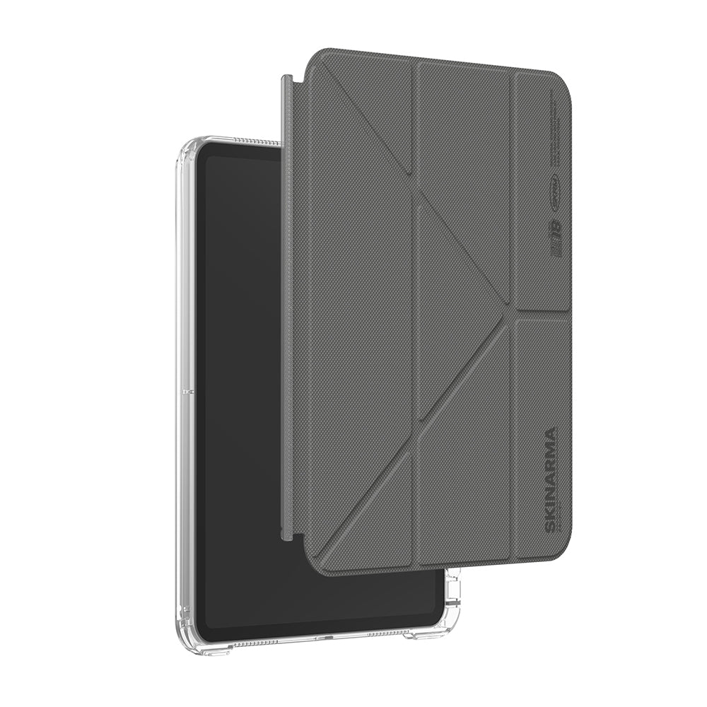 iPad 11.Nesil 2025 Kılıf Skinarma Kalemlikli Arkası Şeffaf Standlı Magnetik Zeta Kılıf