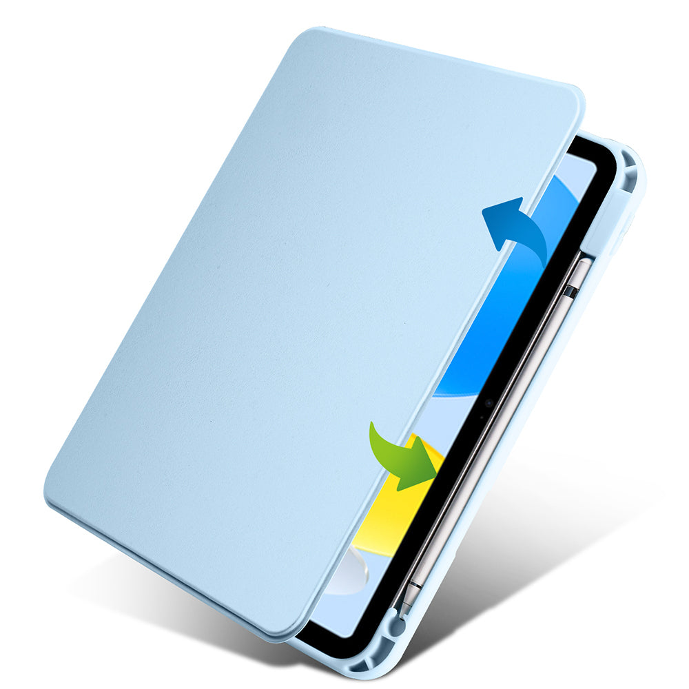 iPad 11.Nesil 2025 Kılıf Zore Termik Kalem Bölmeli Dönebilen Standlı Kılıf