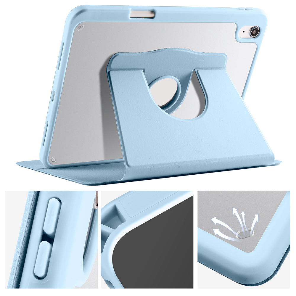 iPad 11.Nesil 2025 Kılıf Zore Termik Kalem Bölmeli Dönebilen Standlı Kılıf