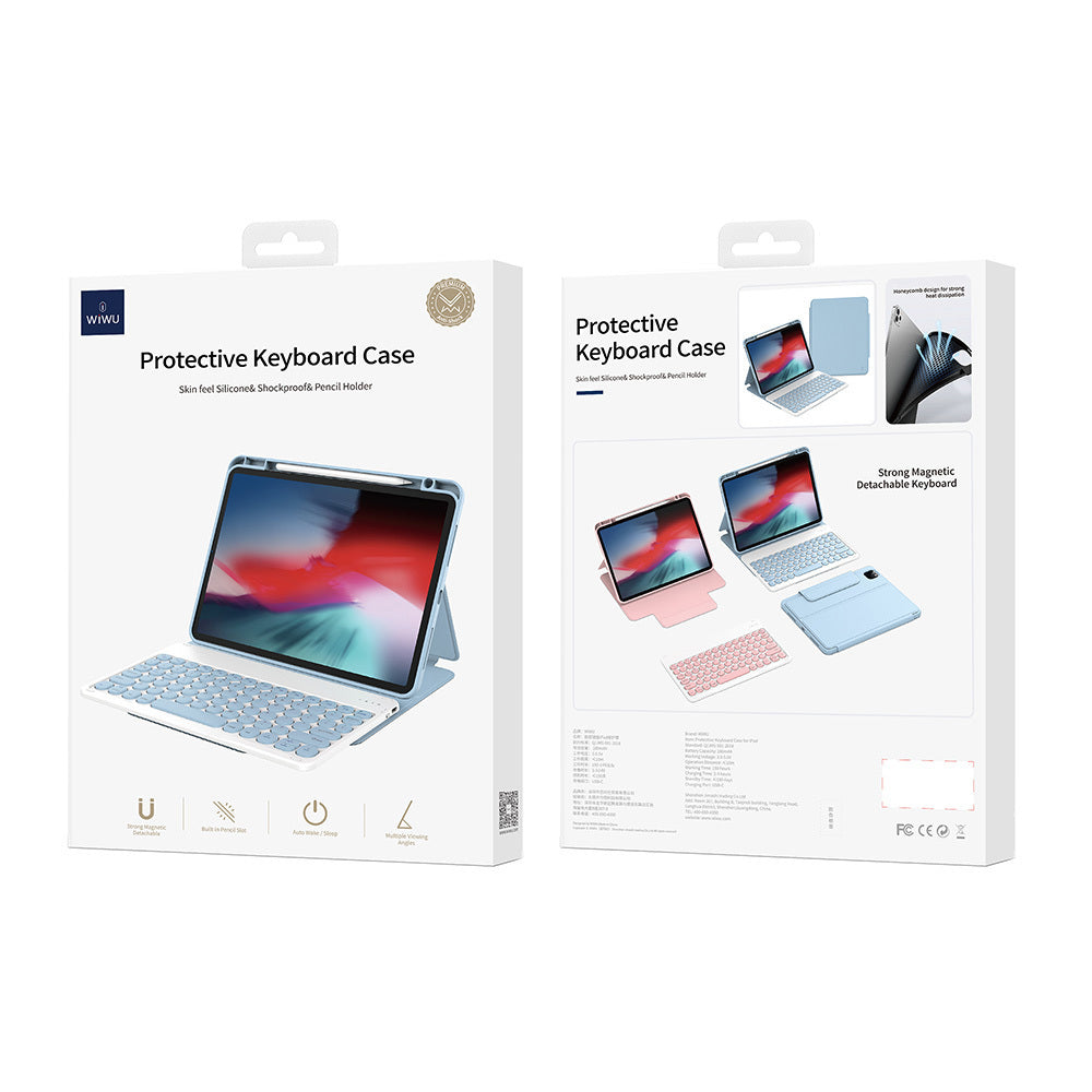 iPad 11.Nesil 2025 Wiwu Protective Gizli Kalem Bölmeli Klavyeli Kılıf