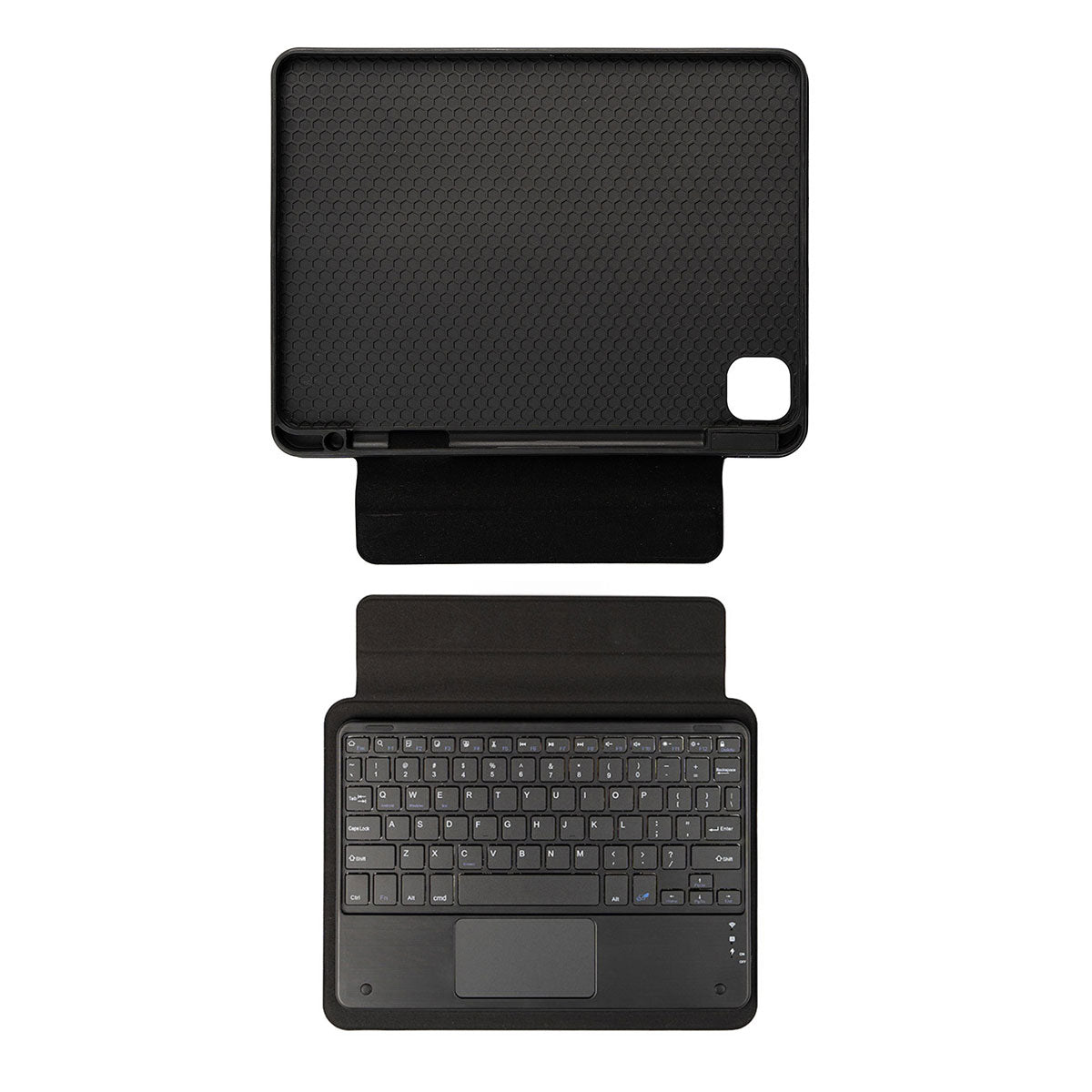 iPad 11.Nesil 2025 Zore Border Keyboard Bluetooh Bağlantılı Standlı Klavyeli Tablet Kılıfı