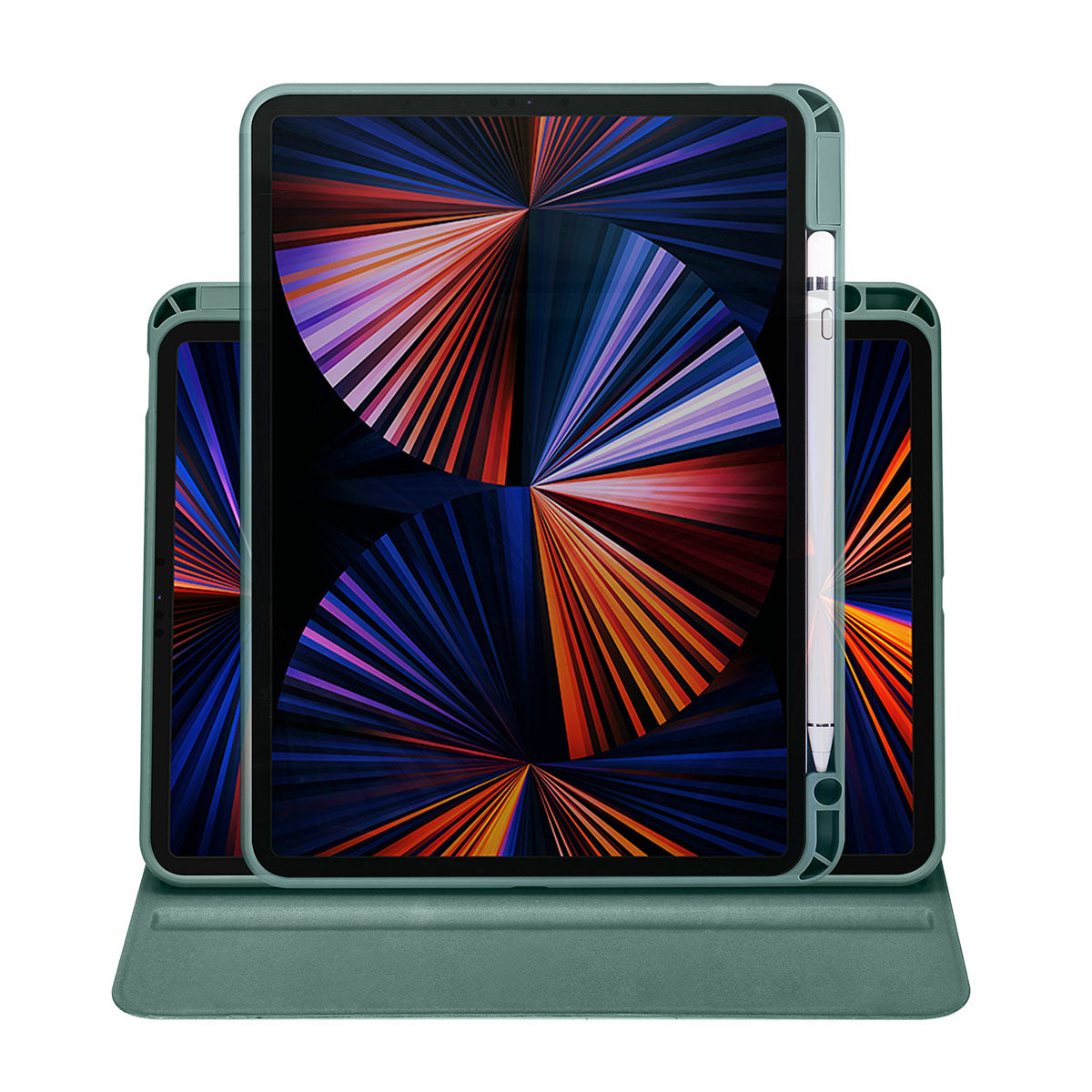 iPad Air 10.9 2020 (4.Nesil) Kılıf Zore Termik Kalem Bölmeli Dönebilen Standlı Kılıf