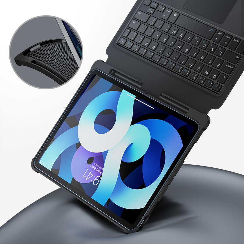iPad Air 10.9 2022 (5.Nesil) Benks Multifunctional Kablosuz Klavyeli Kılıf
