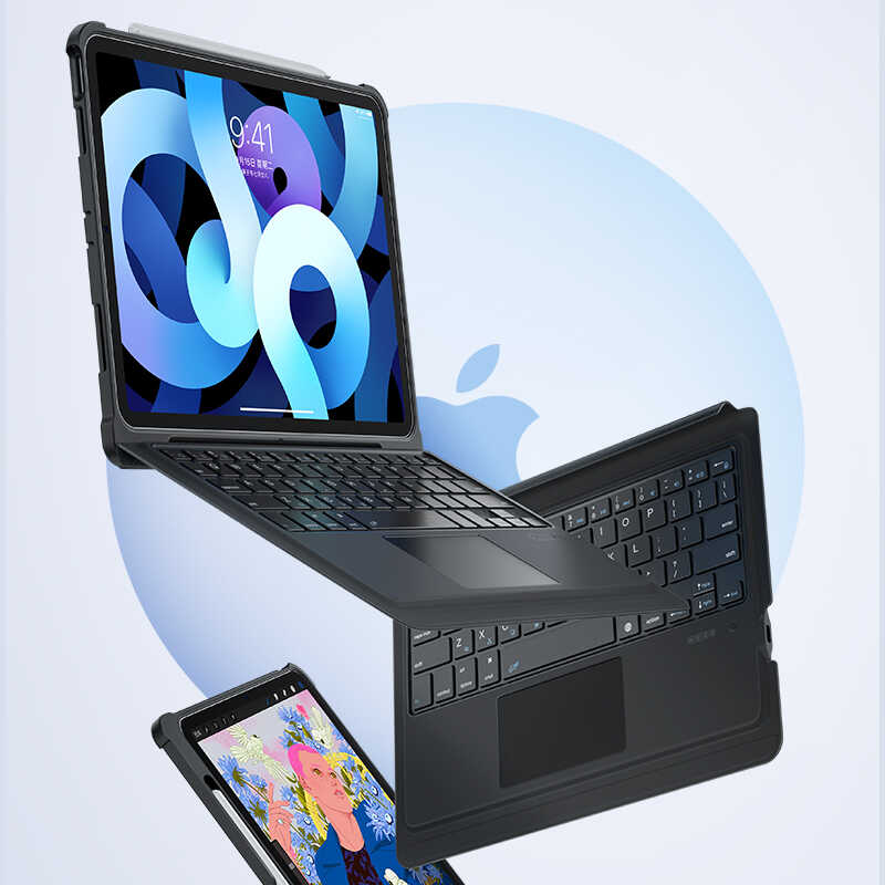 iPad Air 10.9 2022 (5.Nesil) Benks Multifunctional Kablosuz Klavyeli Kılıf