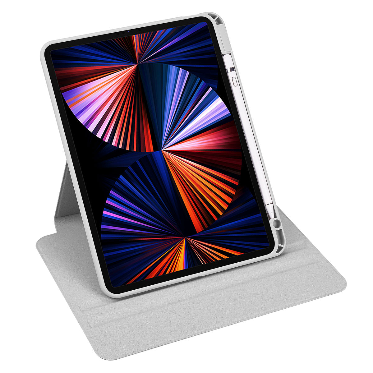 iPad Air 10.9 2022 (5.Nesil) Kılıf Zore Termik Kalem Bölmeli Dönebilen Standlı Kılıf