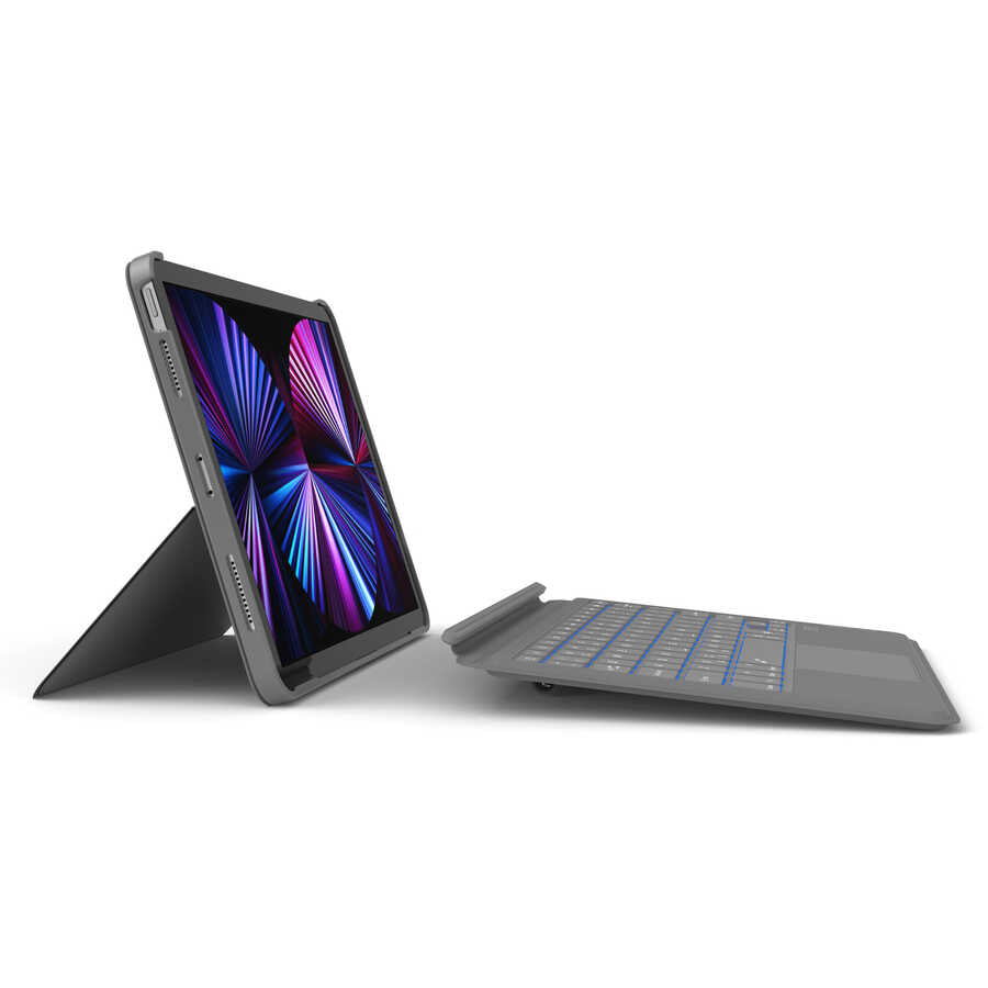 iPad Air 10.9 2022 (5.Nesil) Wiwu Combo Led Işıklı Magnetik Standlı Klavyeli Kılıf