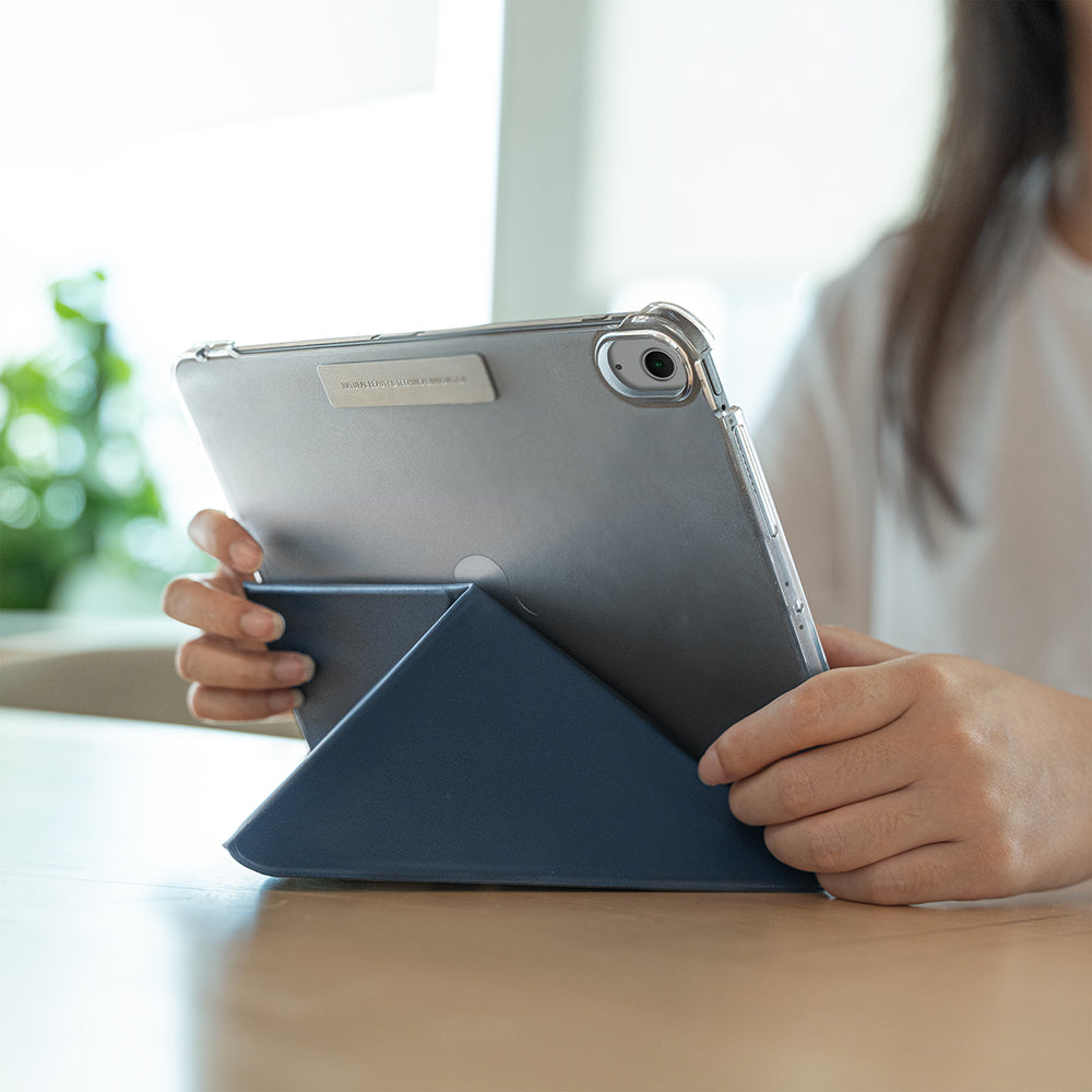 iPad Air 11 2024 Raptic Clear Folio Airbagli Şeffaf Kılıflı Katlanabilir Standlı Kılıf