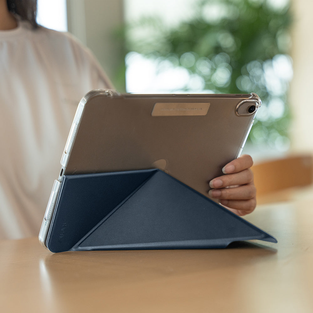 iPad Air 11 2024 Raptic Clear Folio Airbagli Şeffaf Kılıflı Katlanabilir Standlı Kılıf