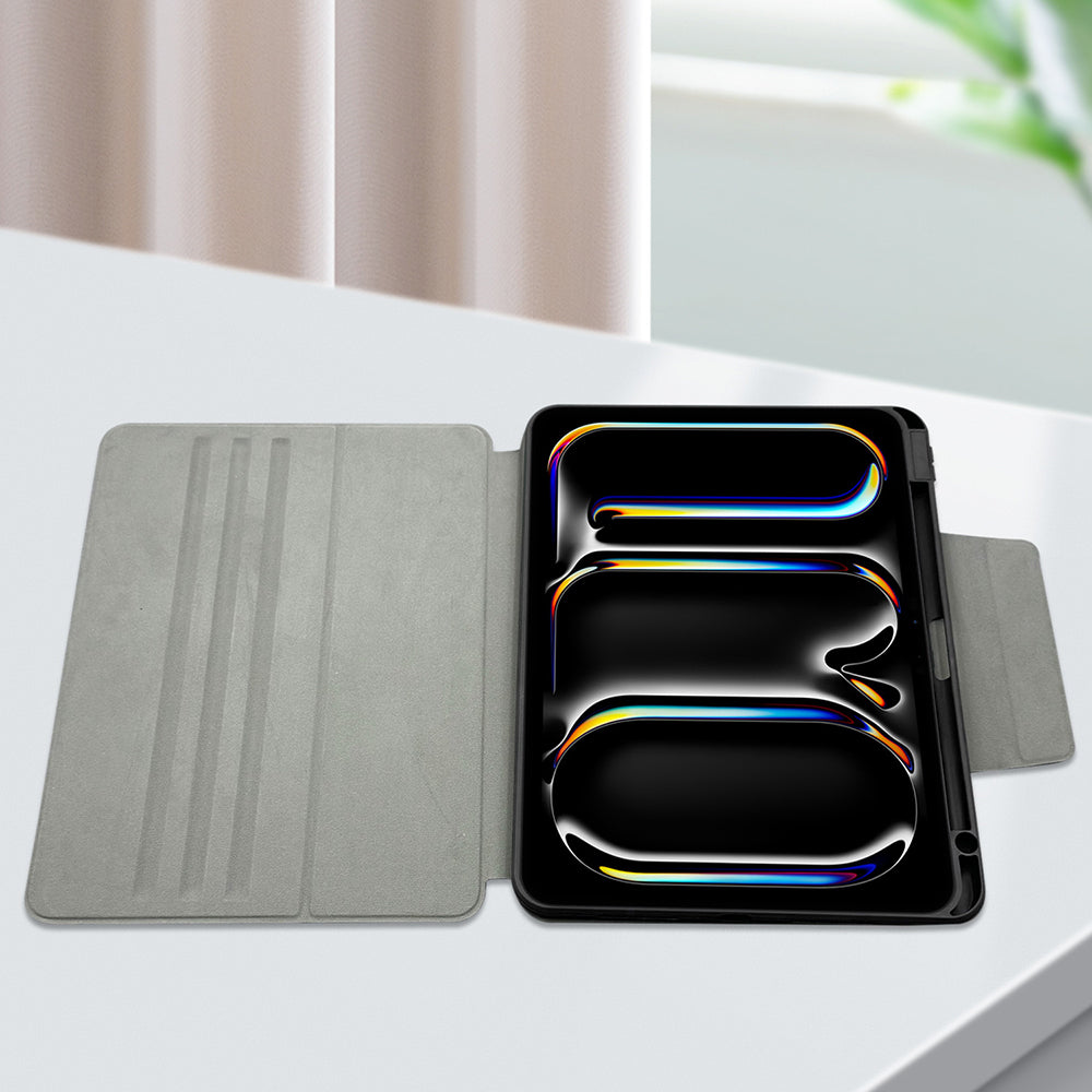 iPad Air 11 2024 Raptic Spin Detachable Folio PU Ayrılabilir Kalem Bölmeli Standlı Kılıf