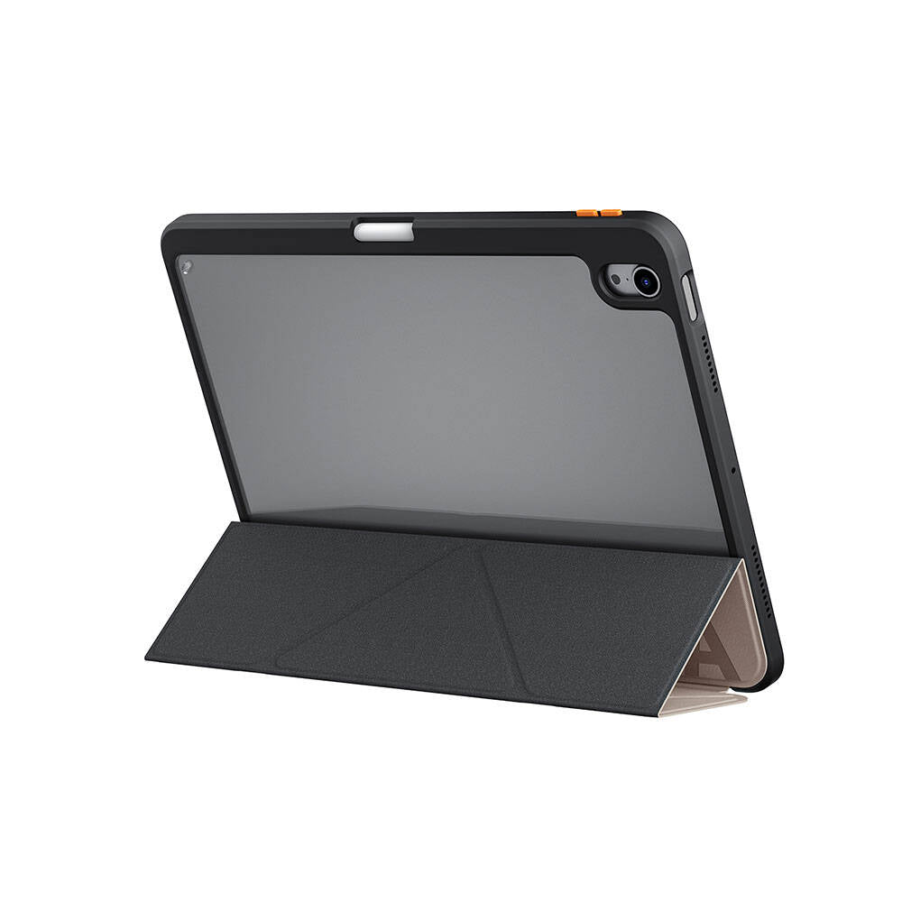 iPad Air 11 2025 M3 Kılıf SkinArma Kabartma Baskı Tasarımlı 360 Tam Koruma Arkası Şeffaf Standlı Gamma Kılıf